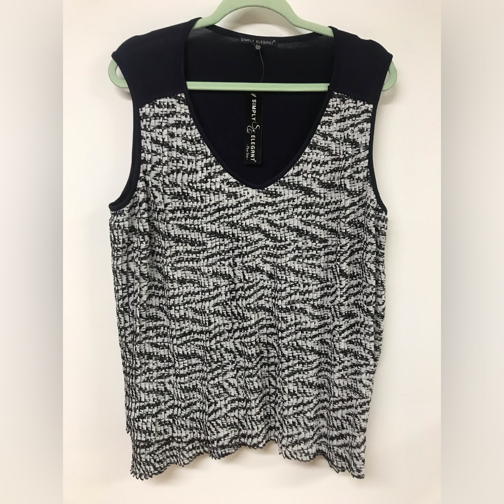 Plus Size Women Sleeveless V-Neck Casual Blouse Tee T Shirt Top Black Navy